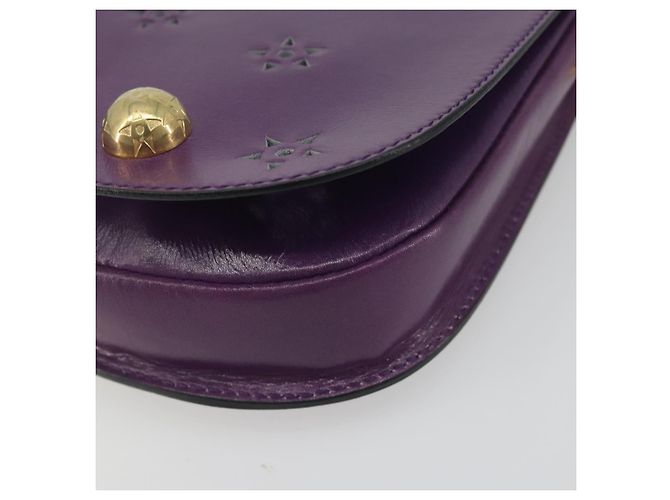 Céline Borsa a tracolla CELINE Star Ball Chain in pelle Viola Oro Auth 193407V D'oro Porpora - vista 9