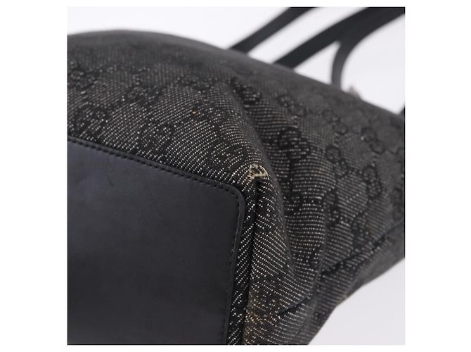 Saco Tote GUCCI GG Canvas Preto Prata 31244 Auth 192522 - vista 10
