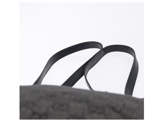 Saco Tote GUCCI GG Canvas Preto Prata 31244 Auth 192522 - vista 14