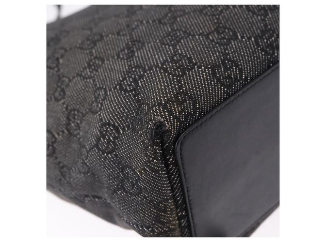 Saco Tote GUCCI GG Canvas Preto Prata 31244 Auth 192522 - vista 16