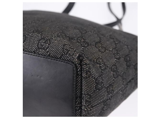 Saco Tote GUCCI GG Canvas Preto Prata 31244 Auth 192522 - vista 17