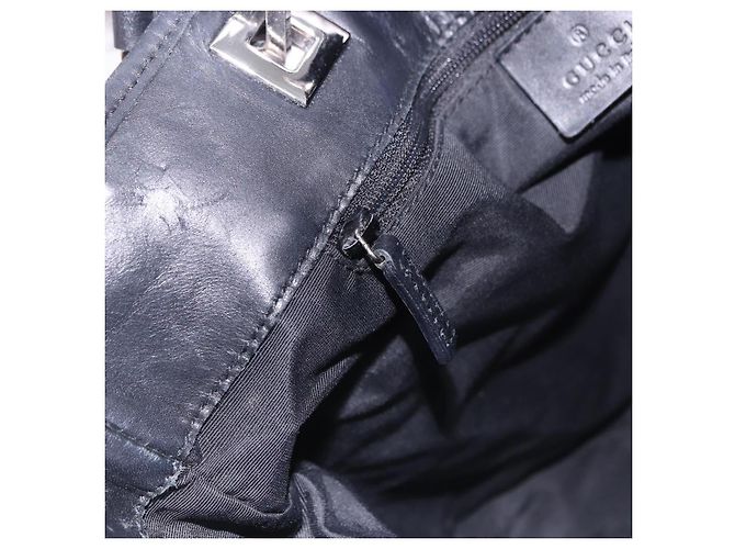 Saco Tote GUCCI GG Canvas Preto Prata 31244 Auth 192522 - vista 21