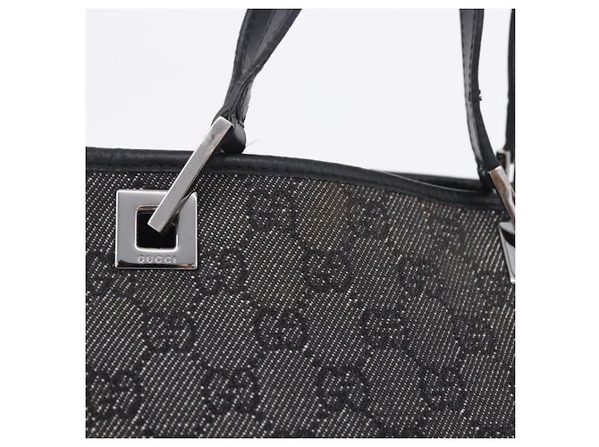 Saco Tote GUCCI GG Canvas Preto Prata 31244 Auth 192522 - vista 3