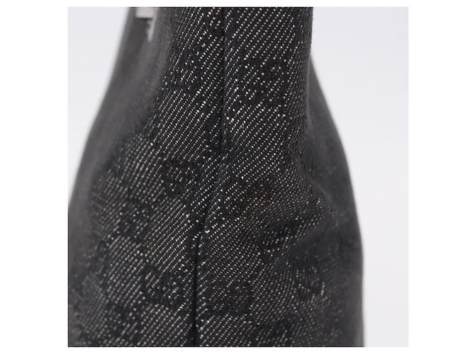 Saco Tote GUCCI GG Canvas Preto Prata 31244 Auth 192522 - vista 5