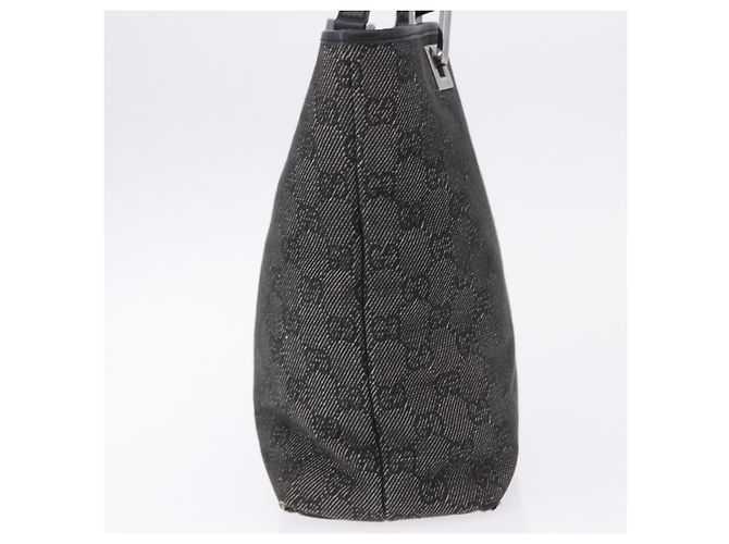 Saco Tote GUCCI GG Canvas Preto Prata 31244 Auth 192522 - vista 6