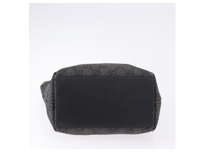 Saco Tote GUCCI GG Canvas Preto Prata 31244 Auth 192522 - vista 7