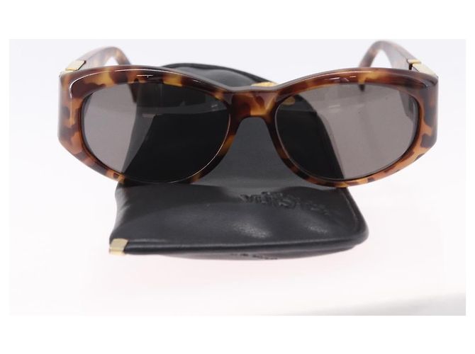 Gafas de sol Gianni Versace Plastic Brown Gold Tone Auth BA14752 Castaño - vista 12