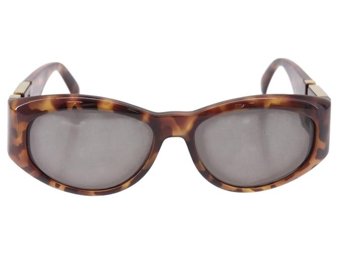 Gafas de sol Gianni Versace Plastic Brown Gold Tone Auth BA14752 Castaño - vista 13