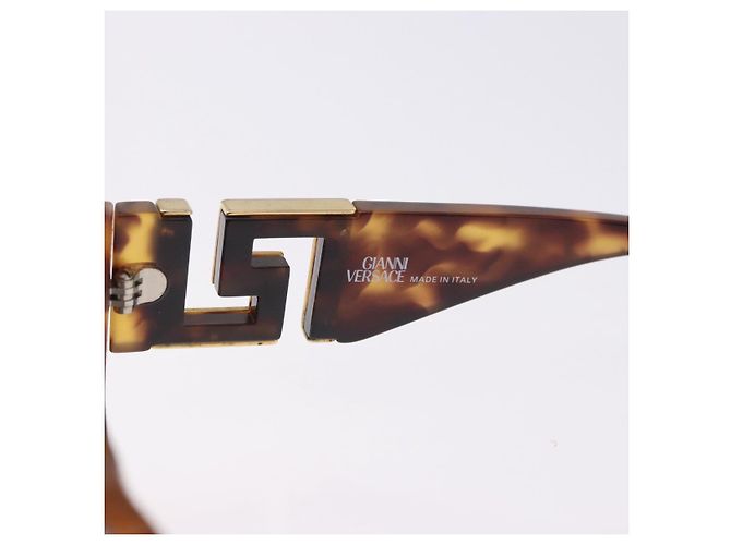 Gafas de sol Gianni Versace Plastic Brown Gold Tone Auth BA14752 Castaño - vista 14