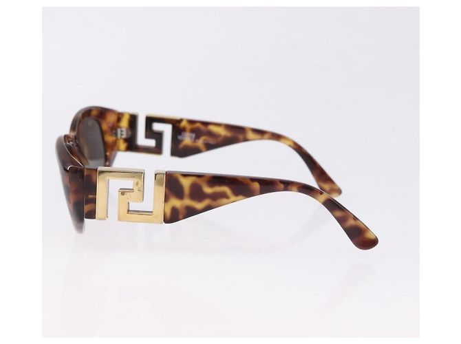 Gafas de sol Gianni Versace Plastic Brown Gold Tone Auth BA14752 Castaño - vista 7