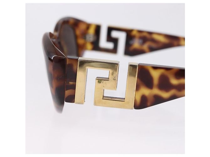 Gafas de sol Gianni Versace Plastic Brown Gold Tone Auth BA14752 Castaño - vista 8