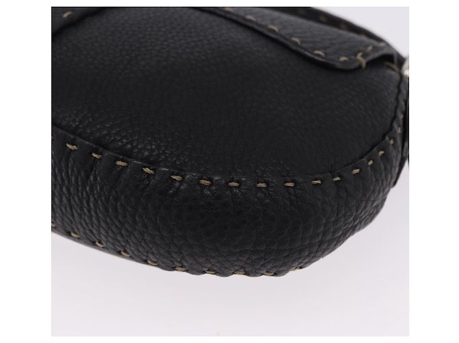 FENDI Schultertasche aus Leder Schwarz Silber Auth 192479A - Ansicht 17