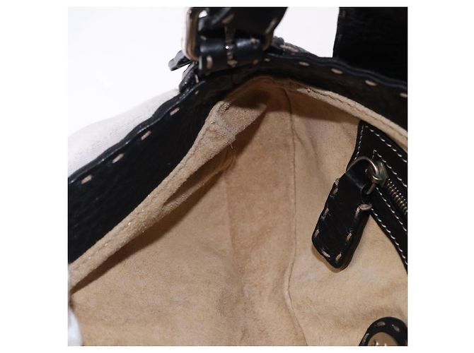 FENDI Schultertasche aus Leder Schwarz Silber Auth 192479A - Ansicht 21