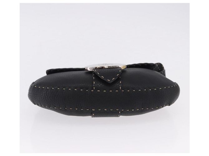 FENDI Schultertasche aus Leder Schwarz Silber Auth 192479A - Ansicht 5