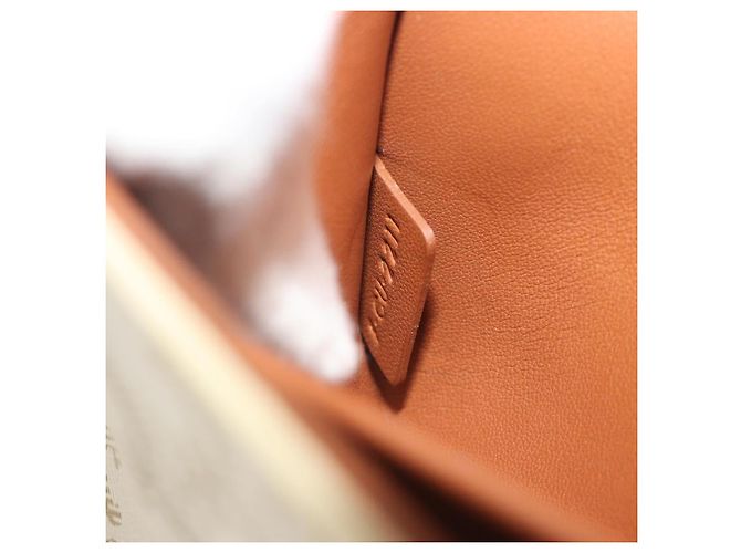 Céline Borsa a tracolla CELINE Triomphe Canvas PVC White Gold Auth 192461SAM Bianco D'oro - vista 11