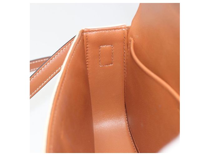Céline Borsa a tracolla CELINE Triomphe Canvas PVC White Gold Auth 192461SAM Bianco D'oro - vista 22