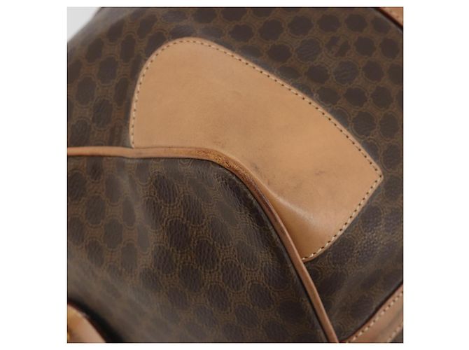 Céline Bolsa Boston CELINE Macadam PVC Couro Marrom Tom Dourado Auth ep15198 - vista 15