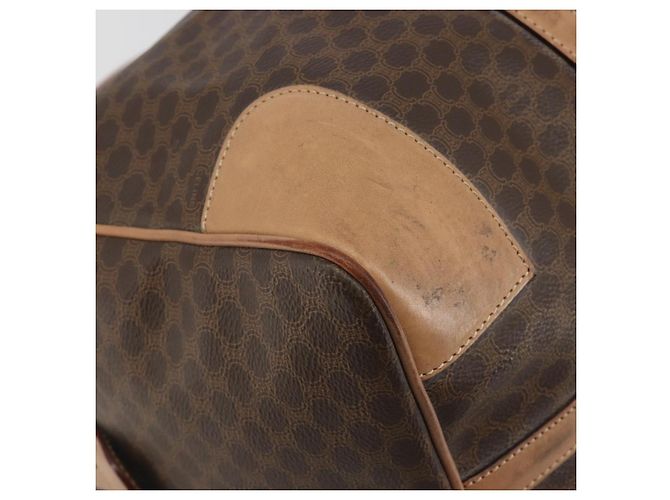 Céline Bolsa Boston CELINE Macadam PVC Couro Marrom Tom Dourado Auth ep15198 - vista 17