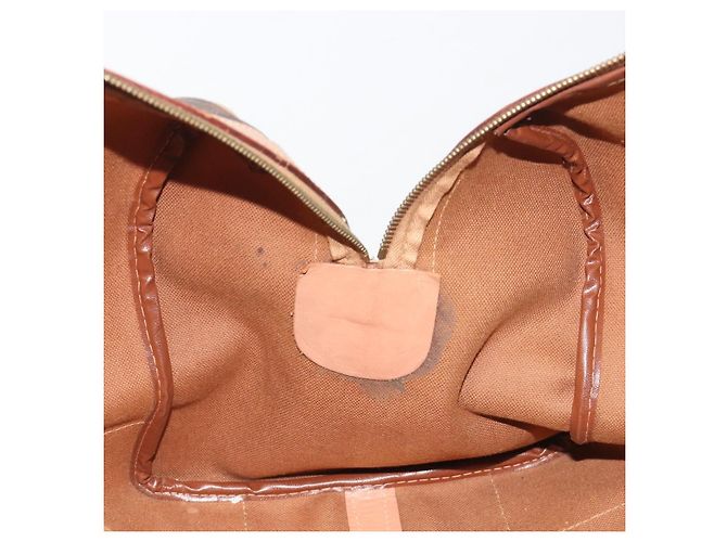 Céline Bolsa Boston CELINE Macadam PVC Couro Marrom Tom Dourado Auth ep15198 - vista 21