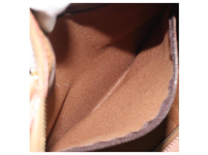 Céline Bolsa Boston CELINE Macadam PVC Couro Marrom Tom Dourado Auth ep15198 - vista 23