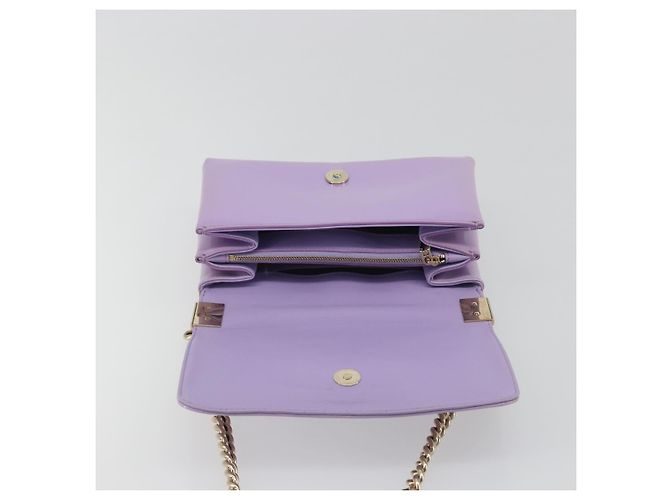Sac à épaule VERSACE Medusa Chain Vernis Purple Gold Tone Auth BA14565A Violet - vue 11