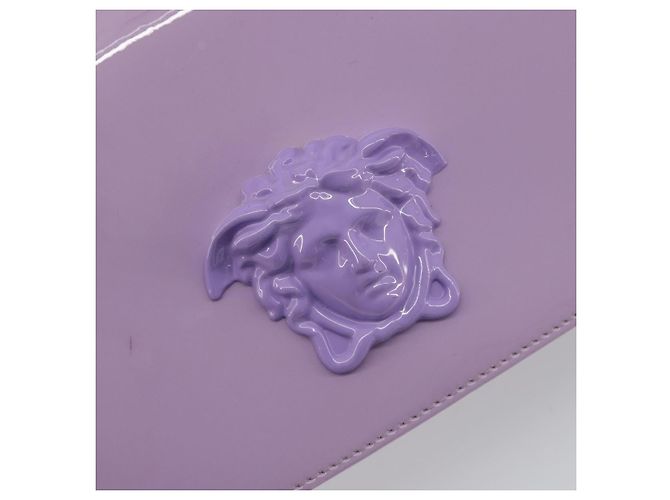 Sac à épaule VERSACE Medusa Chain Vernis Purple Gold Tone Auth BA14565A Violet - vue 19