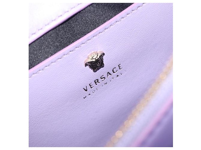 Sac à épaule VERSACE Medusa Chain Vernis Purple Gold Tone Auth BA14565A Violet - vue 20