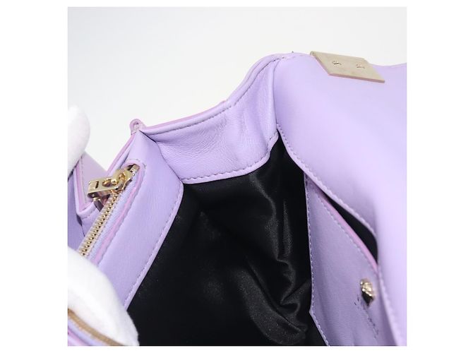 Sac à épaule VERSACE Medusa Chain Vernis Purple Gold Tone Auth BA14565A Violet - vue 22