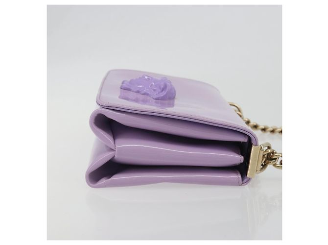 Sac à épaule VERSACE Medusa Chain Vernis Purple Gold Tone Auth BA14565A Violet - vue 3