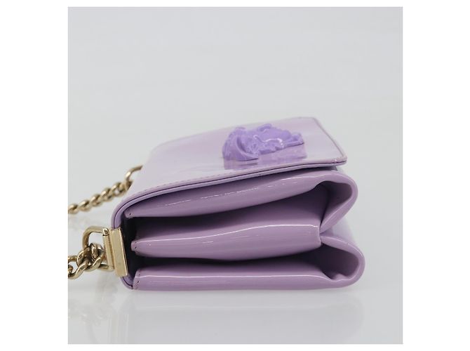 Sac à épaule VERSACE Medusa Chain Vernis Purple Gold Tone Auth BA14565A Violet - vue 4