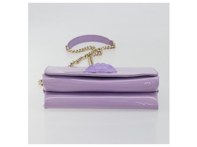 Sac à épaule VERSACE Medusa Chain Vernis Purple Gold Tone Auth BA14565A Violet - vue 5