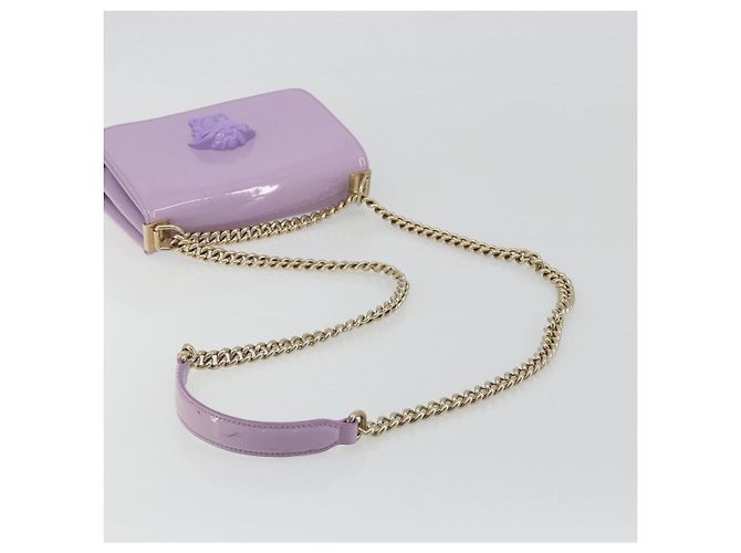 Sac à épaule VERSACE Medusa Chain Vernis Purple Gold Tone Auth BA14565A Violet - vue 7