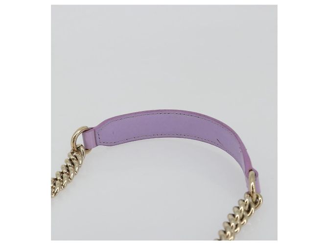 Sac à épaule VERSACE Medusa Chain Vernis Purple Gold Tone Auth BA14565A Violet - vue 8