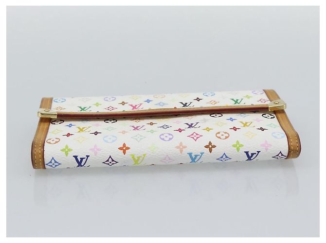 LOUIS VUITTON Monogram Multi Porte Tresor International M92659 LV Auth BA14627A Bianco - vista 6