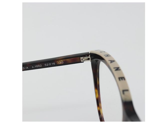 Gafas de sol CHANEL estampado carey de plástico marrón CC Auth BA14129 Castaño - vista 10