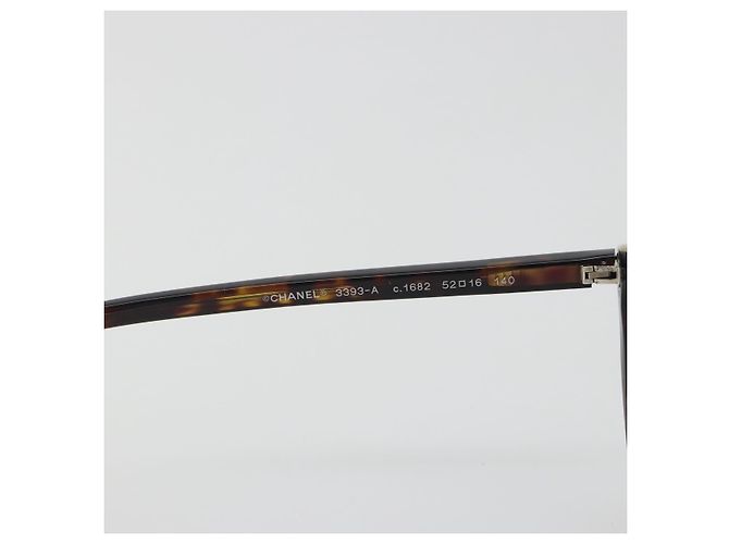 Gafas de sol CHANEL estampado carey de plástico marrón CC Auth BA14129 Castaño - vista 11