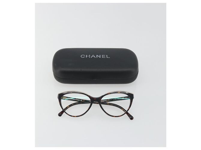 Gafas de sol CHANEL estampado carey de plástico marrón CC Auth BA14129 Castaño - vista 12