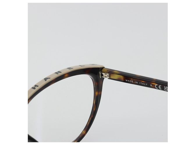 Gafas de sol CHANEL estampado carey de plástico marrón CC Auth BA14129 Castaño - vista 14