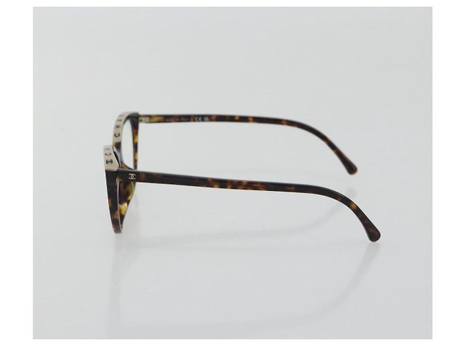 Gafas de sol CHANEL estampado carey de plástico marrón CC Auth BA14129 Castaño - vista 3