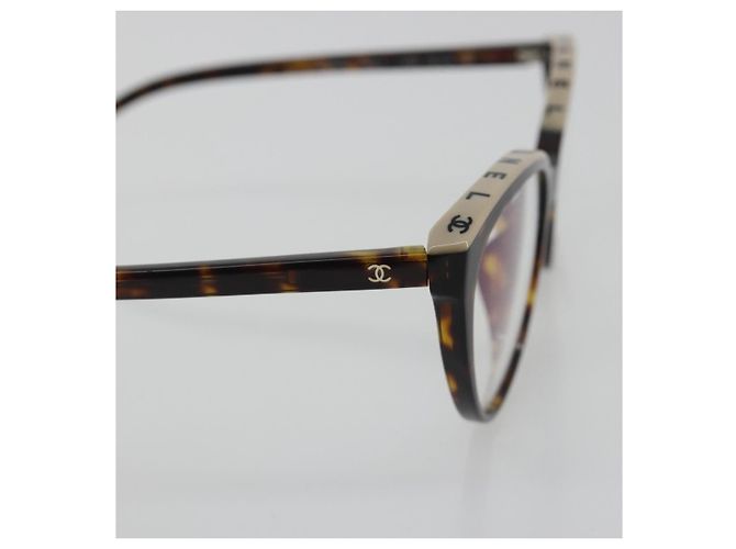 Gafas de sol CHANEL estampado carey de plástico marrón CC Auth BA14129 Castaño - vista 7