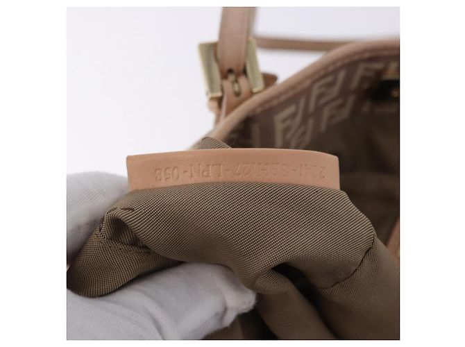 FENDI Zucchino Canvas Tote Bag Pink Gold Auth 192523 Golden - Ansicht 12