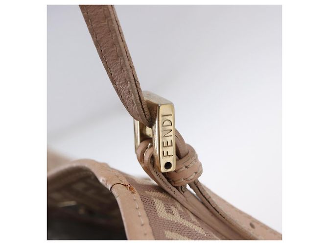 FENDI Zucchino Canvas Tote Bag Pink Gold Auth 192523 Golden - Ansicht 17