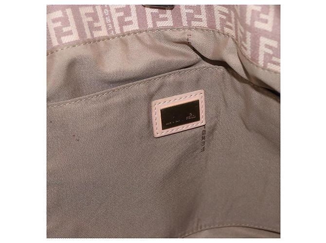 FENDI Zucchino Canvas Tote Bag Pink Gold Auth 192523 Golden - Ansicht 19