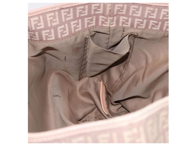 FENDI Zucchino Canvas Tote Bag Pink Gold Auth 192523 Golden - Ansicht 21