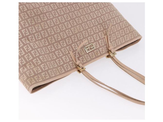 FENDI Zucchino Canvas Tote Bag Pink Gold Auth 192523 Golden - Ansicht 7