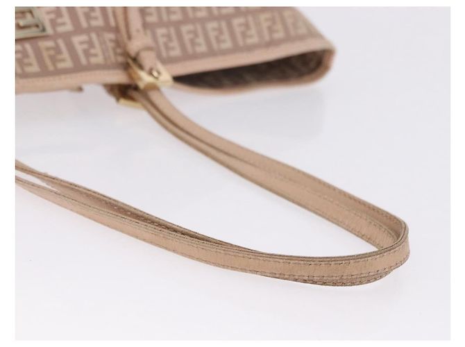 FENDI Zucchino Canvas Tote Bag Pink Gold Auth 192523 Golden - Ansicht 8