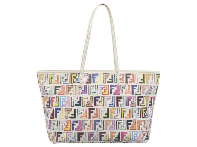 FENDI Zucca Canvas Tote Bag PVC Multicolor Gold Auth 194657V Mehrfarben Golden - Ansicht 13