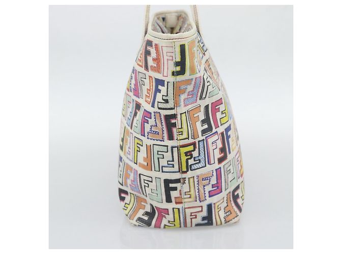 FENDI Zucca Canvas Tote Bag PVC Multicolor Gold Auth 194657V Mehrfarben Golden - Ansicht 3
