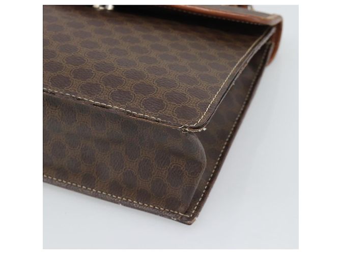 Céline Borsa a mano CELINE Macadam Canvas PVC Leather 2way Brown Gold Auth 195169 Marrone D'oro - vista 10