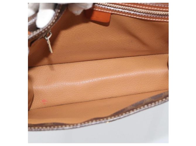 Céline Borsa a mano CELINE Macadam Canvas PVC Leather 2way Brown Gold Auth 195169 Marrone D'oro - vista 11